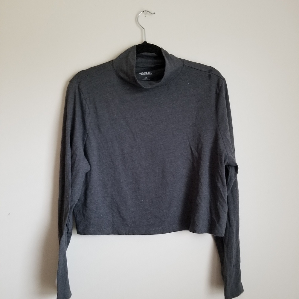 💥 Wild Fable Dark Grey TurtleNeck Crop Top XXL